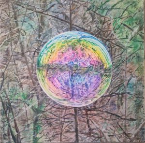 "Schwebend", Acryl auf Leinwand, 110x110cm