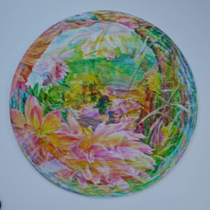 "Konvexe Farbenpracht", Acryl auf Leinwand, 60cm