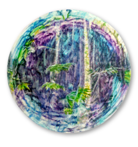 "Eingeschlossen fliegend", Acryl auf Holz, 60cm