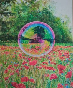 "Im Mohnschein", Acryl auf Leinwand, 110x90 cm