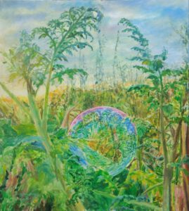 "Von erdig zu luftig", Acryl auf Leinwand, 100x90 cm