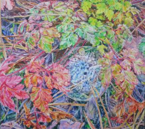 "Transparente Vergänglichkeit", Acryl auf Leinwand, 90x100cm